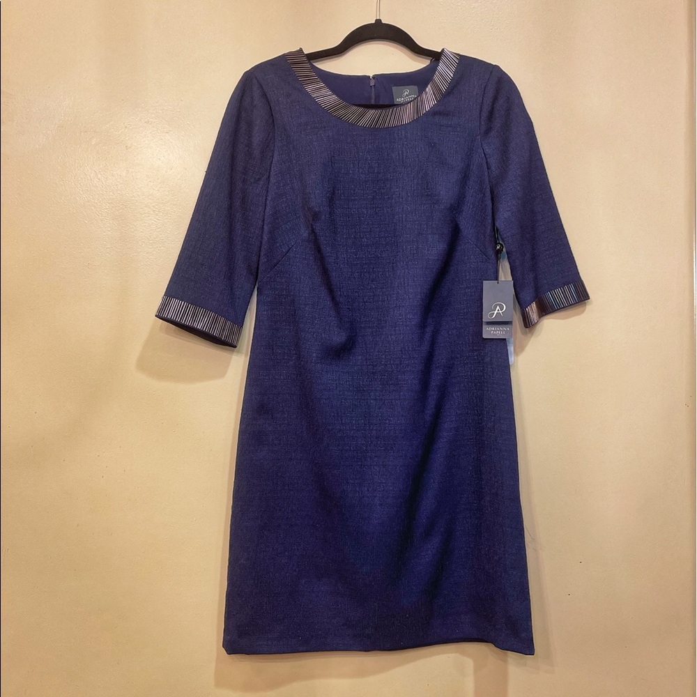Adrianna Papell Blue Cocktail Dress Size 6 NWT